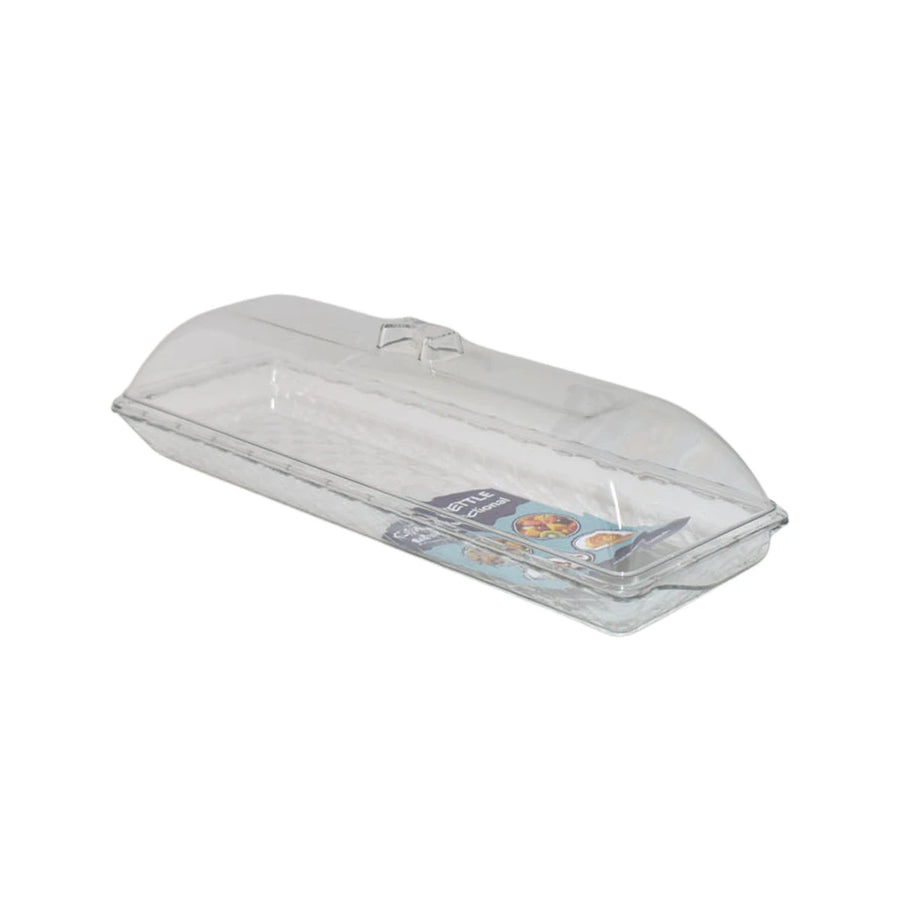 صينية تقديم بلاستيك مستطيل شفاف 31 × 10 × 6 سم 1021350