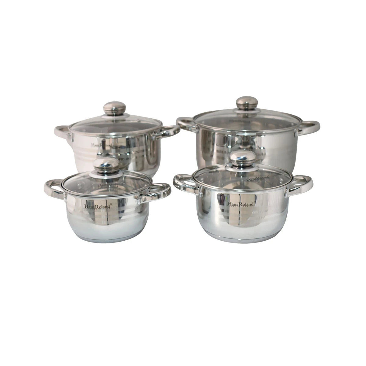 طقم قدور طبخ استيل بغطاء زجاج 8 قطعة 0600545