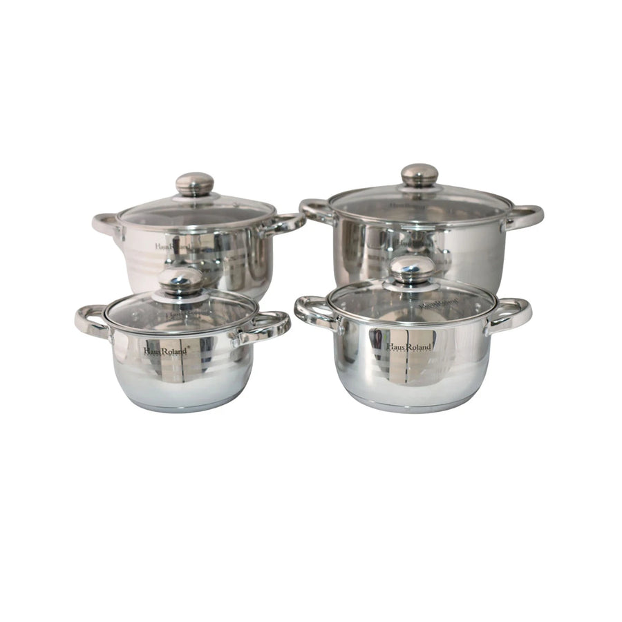 طقم قدور طبخ استيل بغطاء زجاج 8 قطعة 0600545