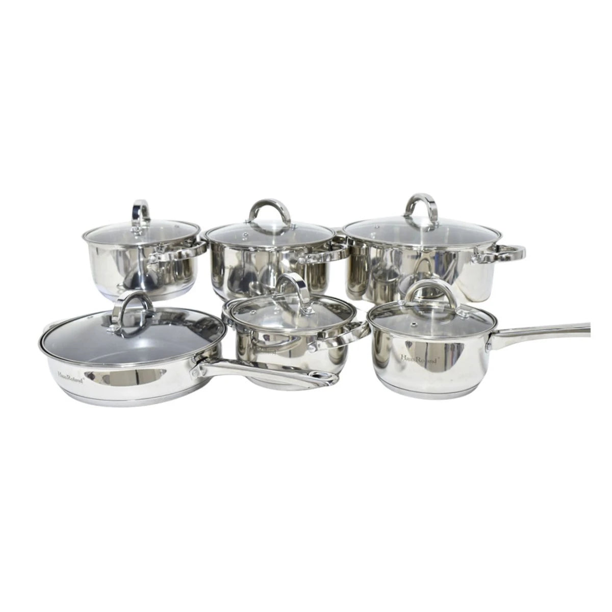 طقم قدور طبخ استيل بغطاء زجاج 12 قطعة 0600546