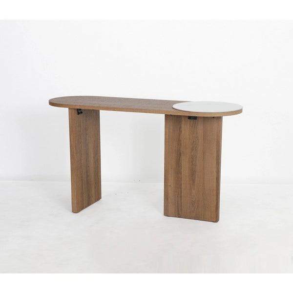 طاولة مدخل خشب بني ابيض 120× 40 × 80 سم