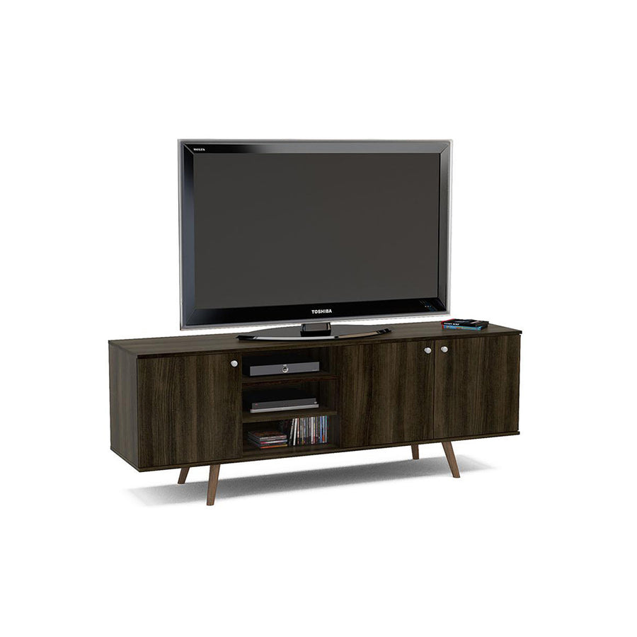 طاولة تلفزيون  70 بوصة مع ادراج وارفف لغرف المعيشة والمنزل لونن بني داكن