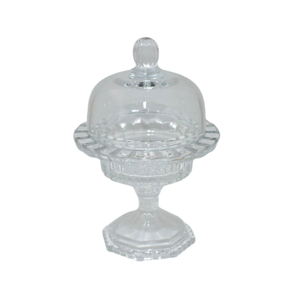 تمرية زجاج شفاف بغطاء 13سم 1021656