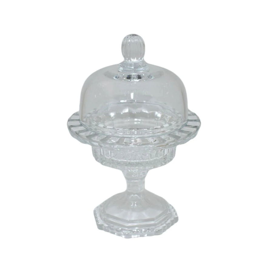 تمرية زجاج شفاف بغطاء 13سم 1021656