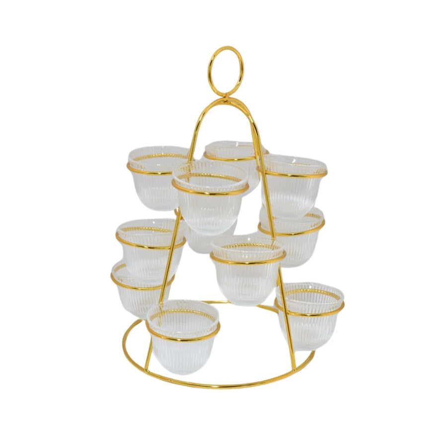 طقم فناجين قهوة زجاج مع شيال 13قطعة 602976