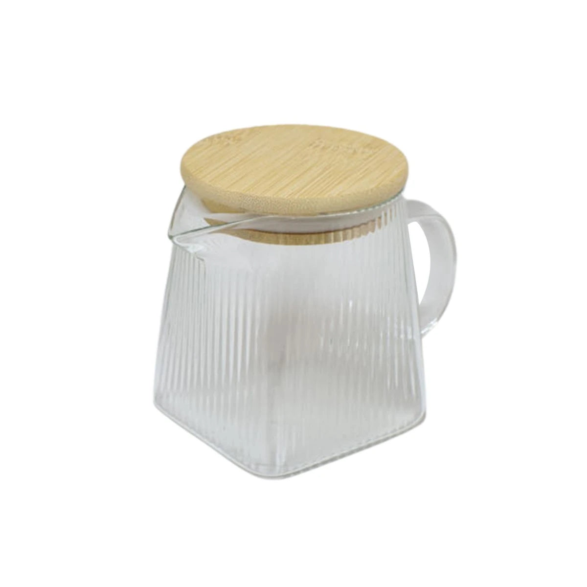 ابريق زجاج شفاف بغطاء خشب 250 مل 1020018