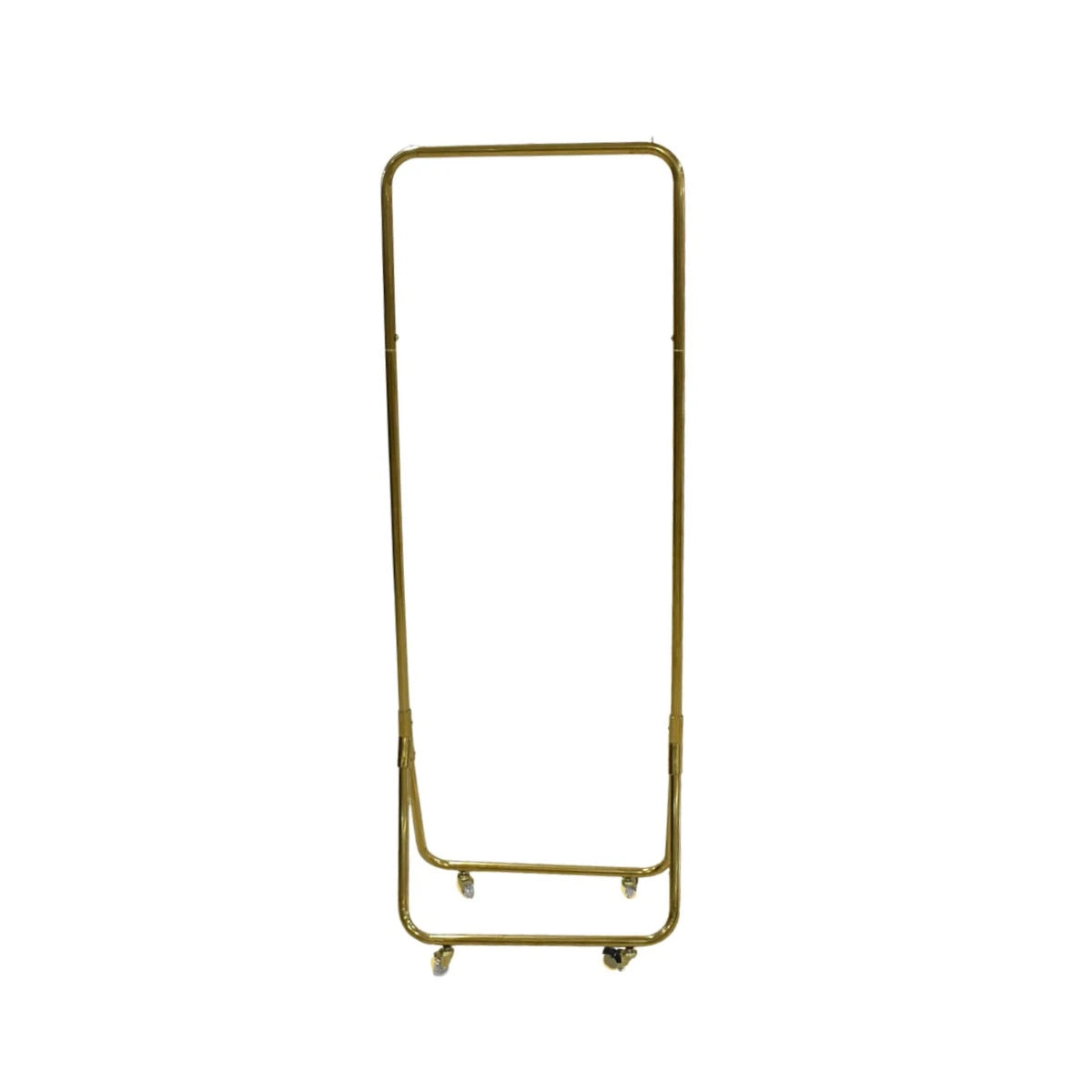 استاند تعليق ملابس استيل ذهبي بعجلات 60 × 40 × 168سم