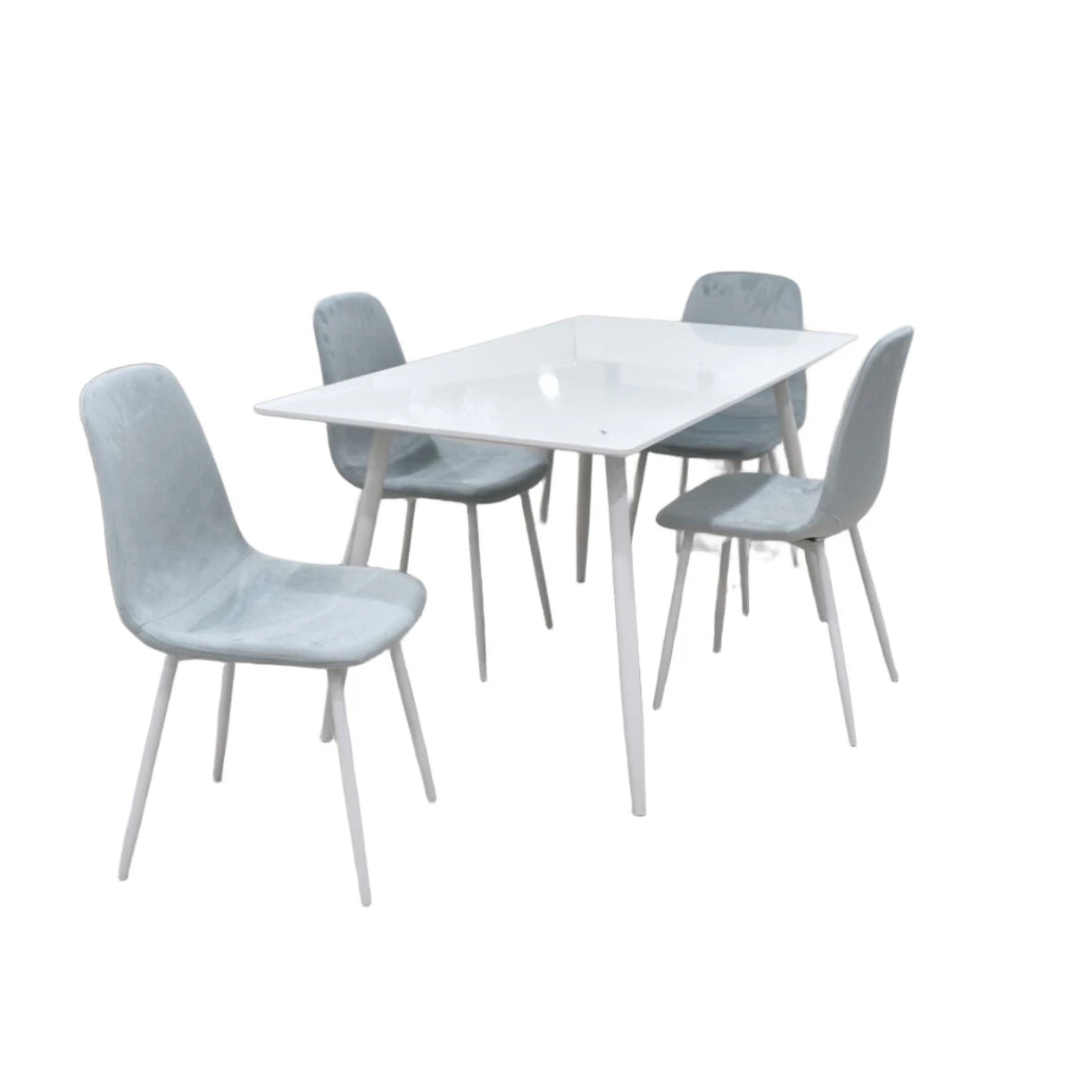 طاولة طعام خشب مع 4 كرسي ابيض