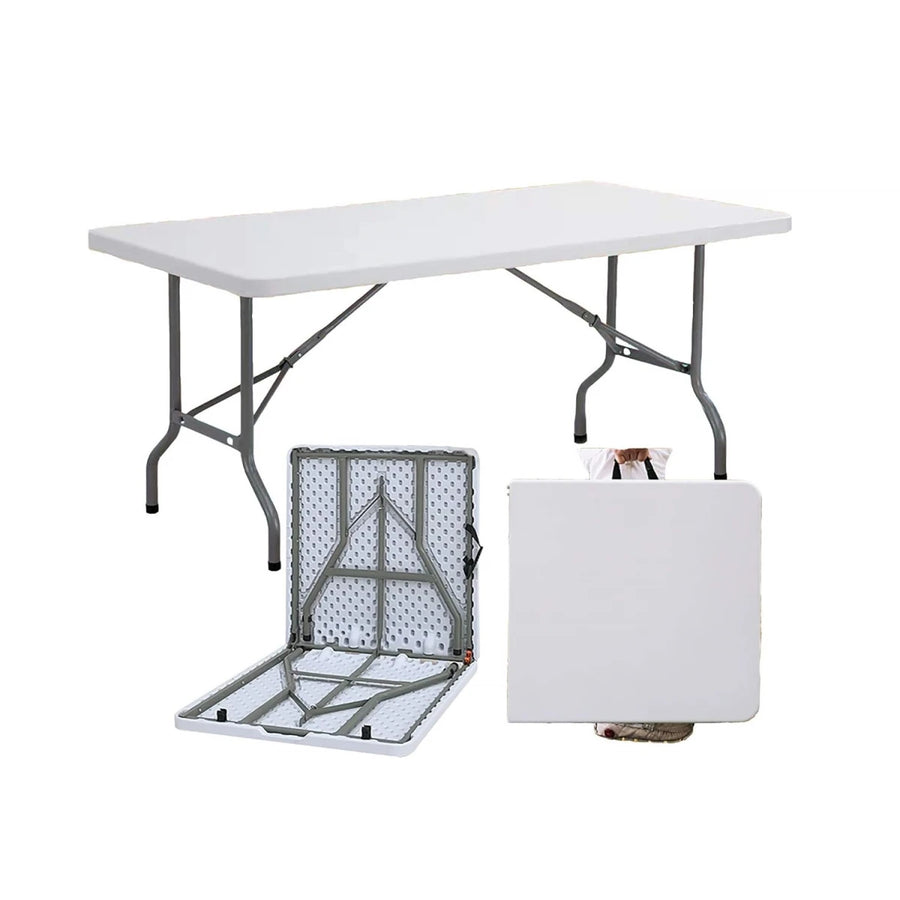 طاولة فايبر مستطيل ابيض قابلة للطي 180× 70× 74 سم