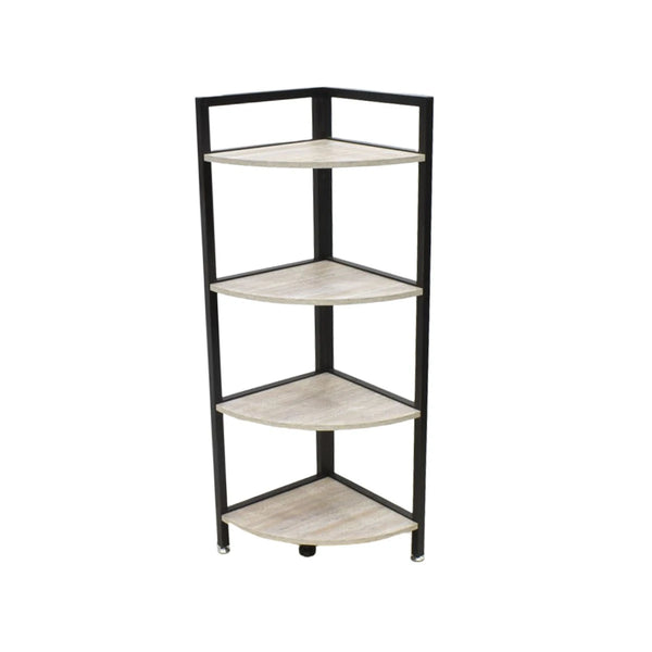 رف خشب زاوية متعدد الاستخدامات 4 دور 40 × 40 × 122سم بيج