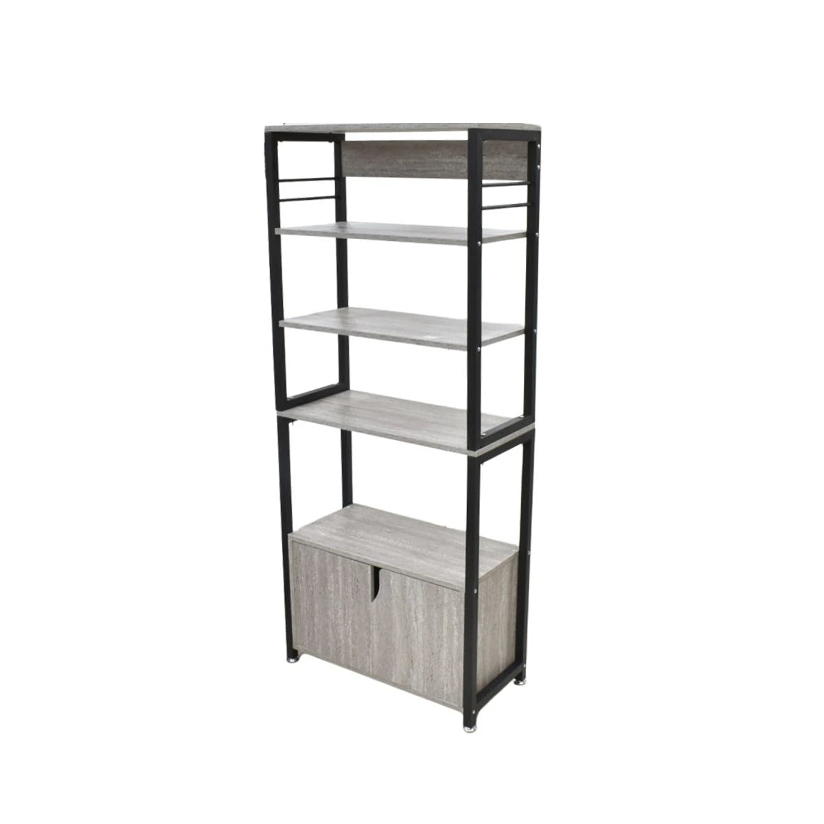 رف خشب متعدد الاستخدامات 4 دور 65 × 30 × 154سم رمادي