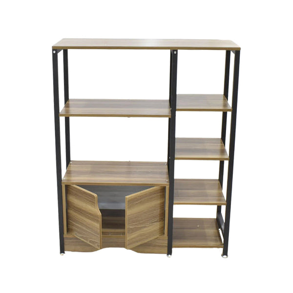 رف خشب متعدد الاستخدامات 91 × 34 × 113سم بني