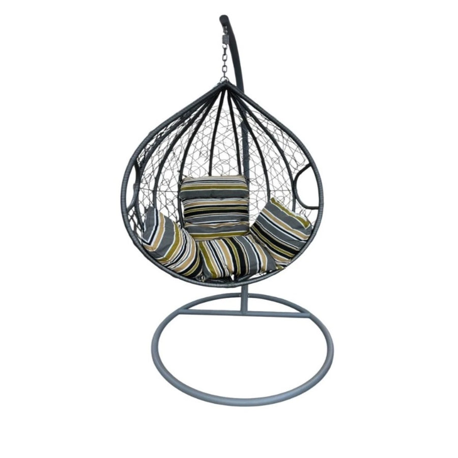 مرجيحة راتان مقعد واحد رمادي