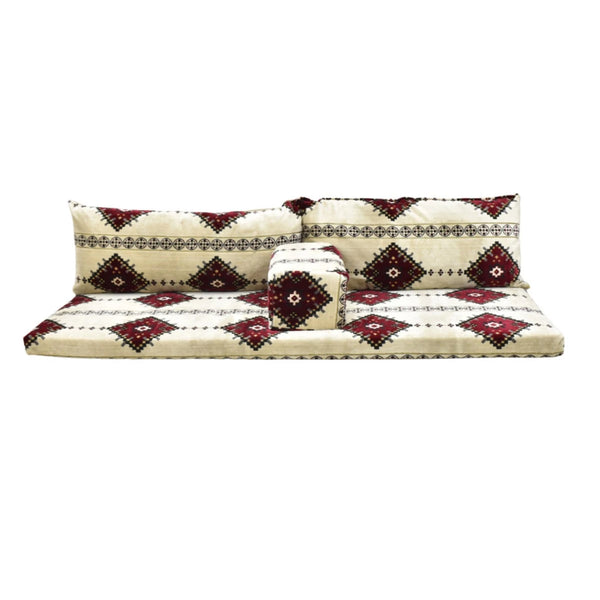 طقم جلسة تراثي قماش مضغوط 4 قطعة