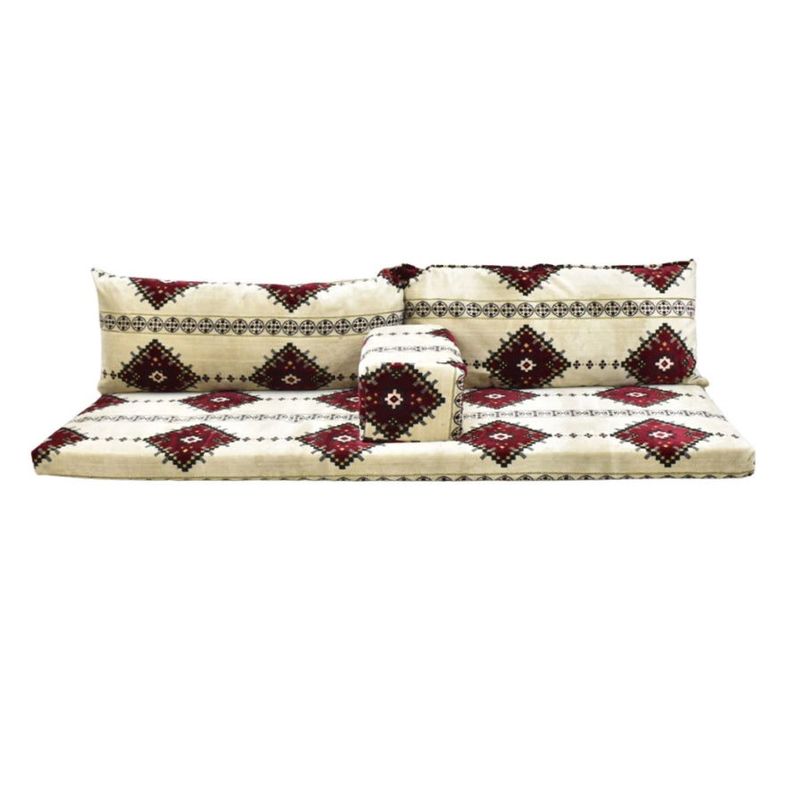 طقم جلسة تراثي قماش مضغوط 4 قطعة