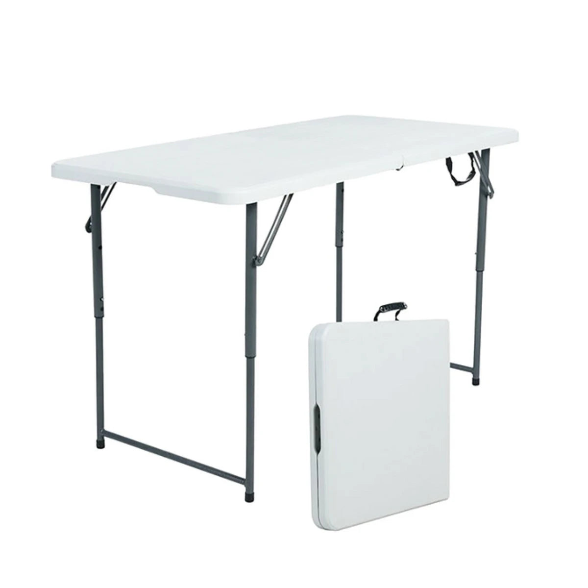 طاولة فايبر مستطيل ابيض قابلة للطي 122× 60 × 74 سم