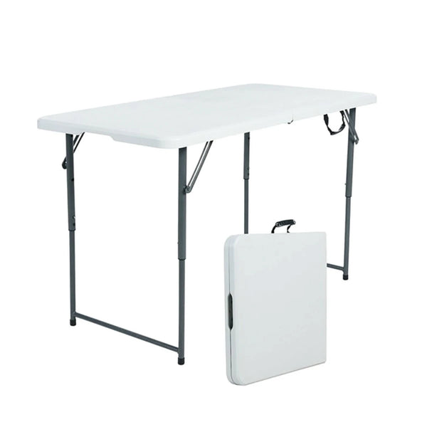 طاولة فايبر مستطيل ابيض قابلة للطي 122× 60 × 74 سم
