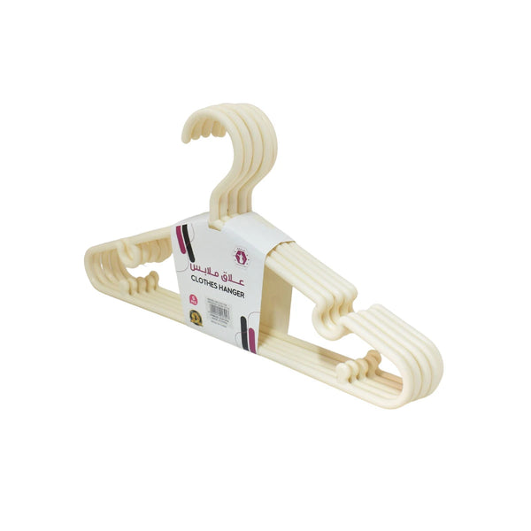 علاق ملابس بلاستيك 5 قطعة بيج