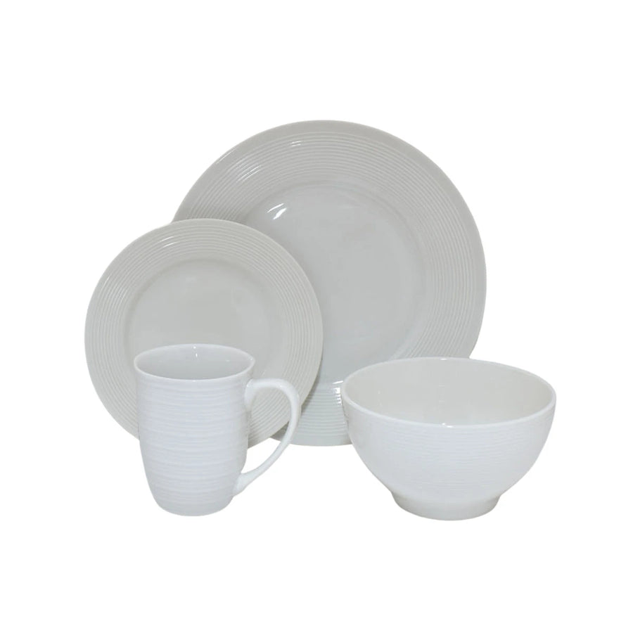 طقم اواني سفرة سيراميك 16قطعة ابيض