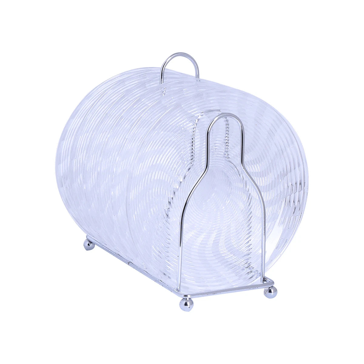 طقم صحون تقديم زجاج دائري شفاف مع شيال 7 قطعة