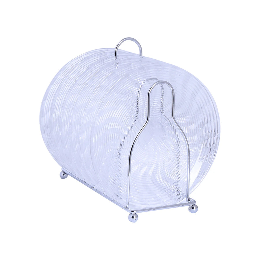 طقم صحون تقديم زجاج دائري شفاف مع شيال 7 قطعة