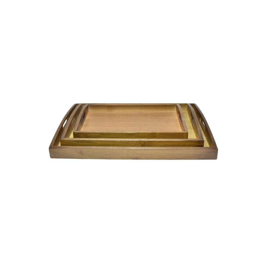 طقم طوفريات خشب مستطيل 3 قطعة