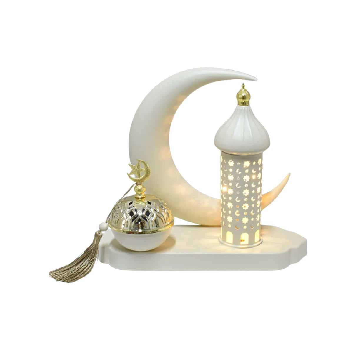 فانوس معدني مضيئ مع مبخرة 28 × 10× 24 سم