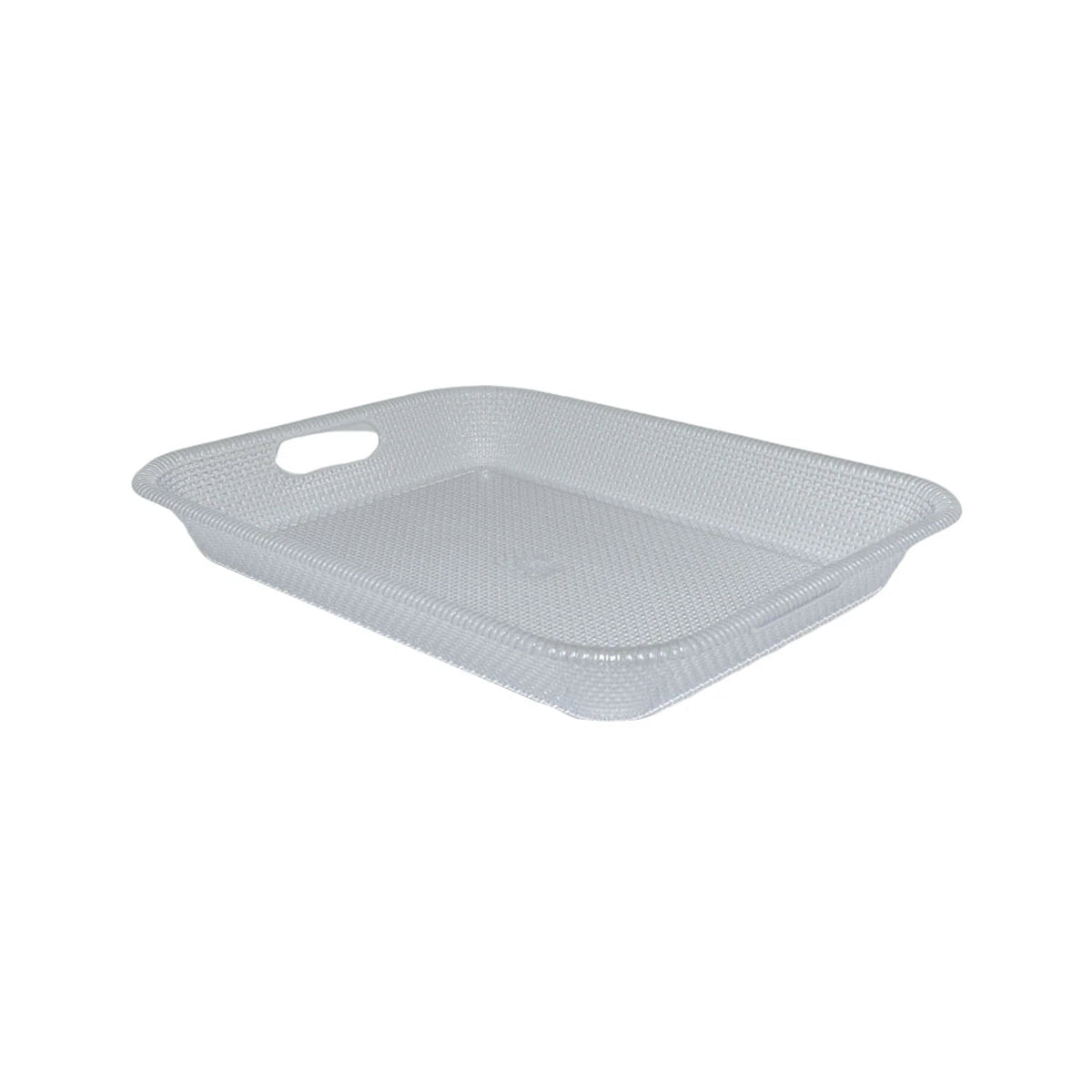 Transparent rectangular acrylic serving tray, 42 x 34 x 5 cm