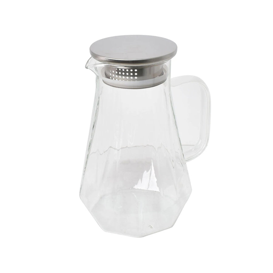 جيك زجاج شفاف بغطاء استيل 1.5لتر