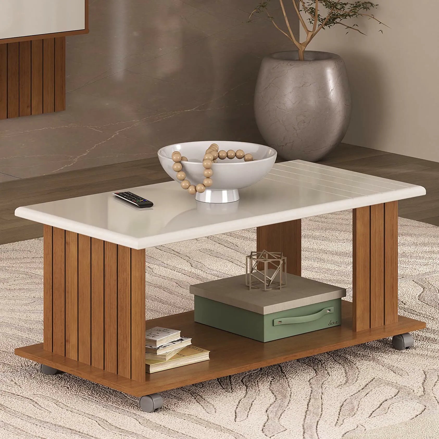 Mila Coffee Table Cherry/Off White