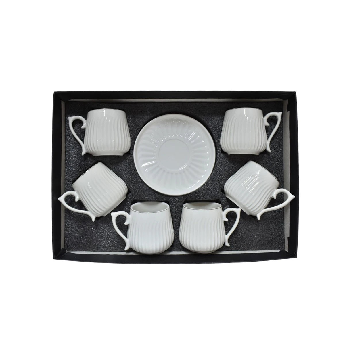 12-piece ceramic coffee cup set, 380 ml