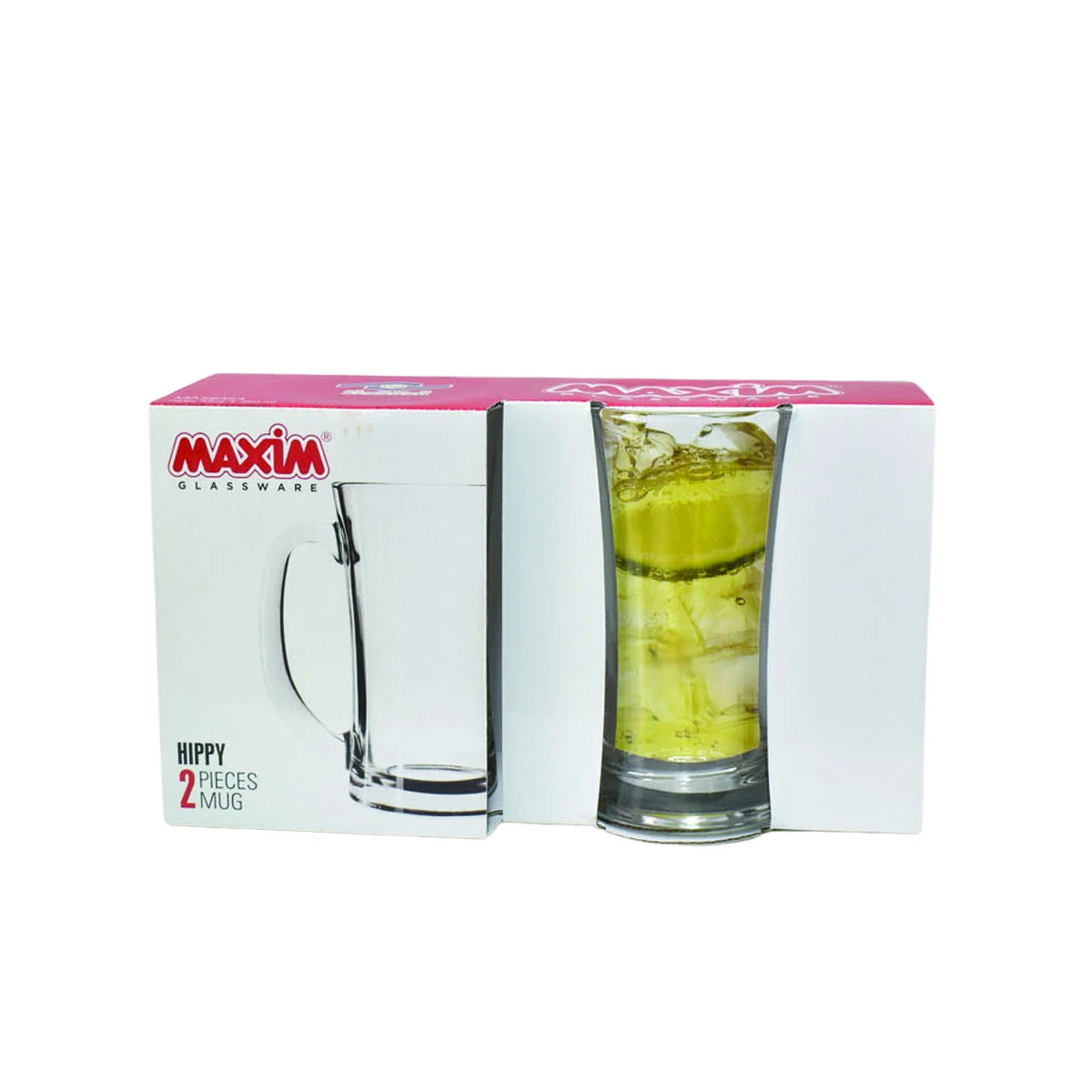 طقم كاسات زجاج شفاف 2 قطعة 350مل