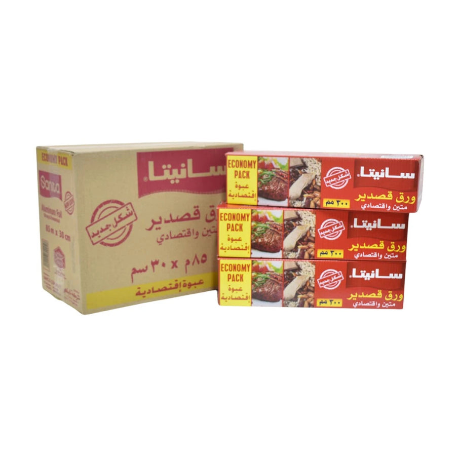 كرتون رول قصدير سانيتا 30 سم × 85 متر - 6 قطعة
