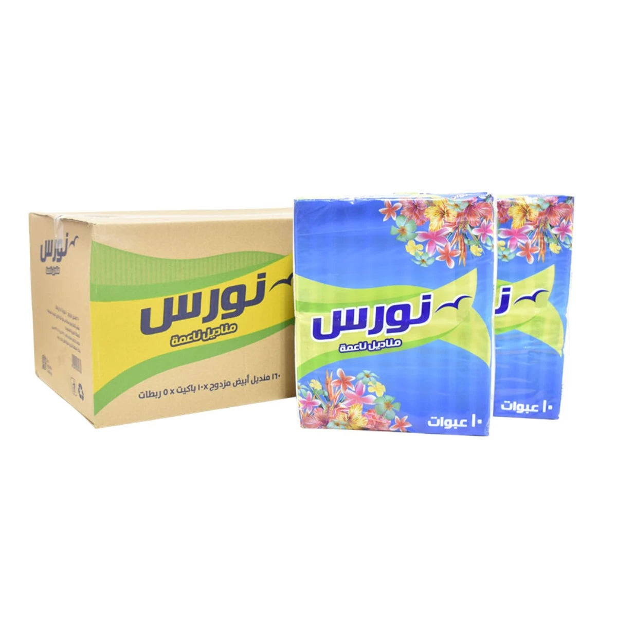 كرتون مناديل نورس 10عبوات × 160منديل مزدوج × 5 قطعة
