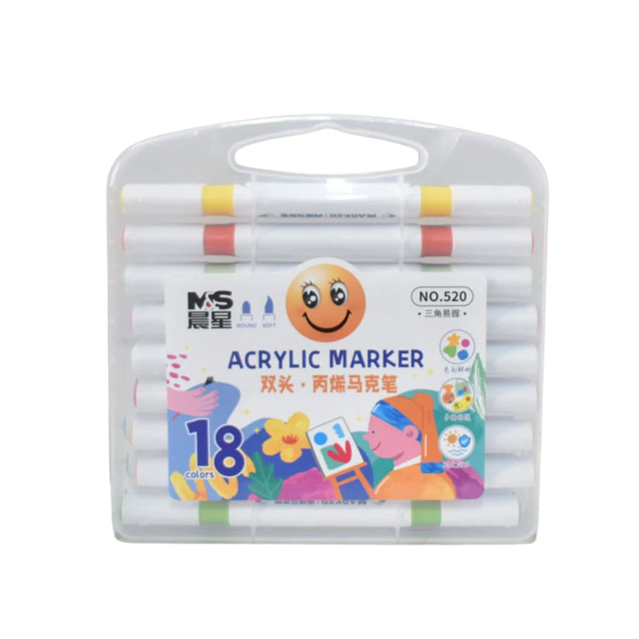 Double-ended watercolor brush pen set, 18 colors