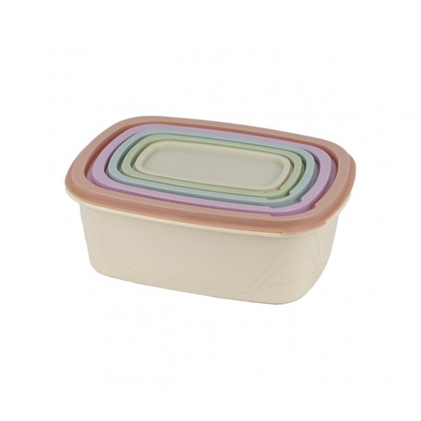 5pcs Rectangular Plastic Colorful Container Set 