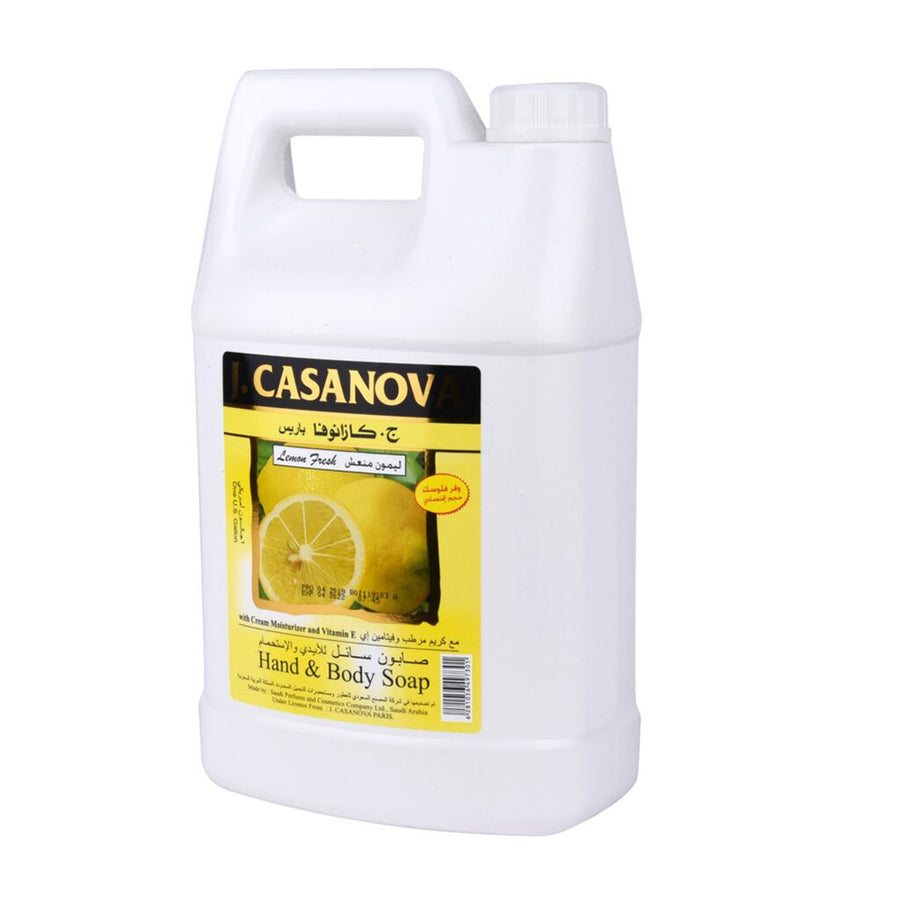 C. Savon liquide pour les mains et la douche Casanova au citron rafraîchissant, 1 gallon