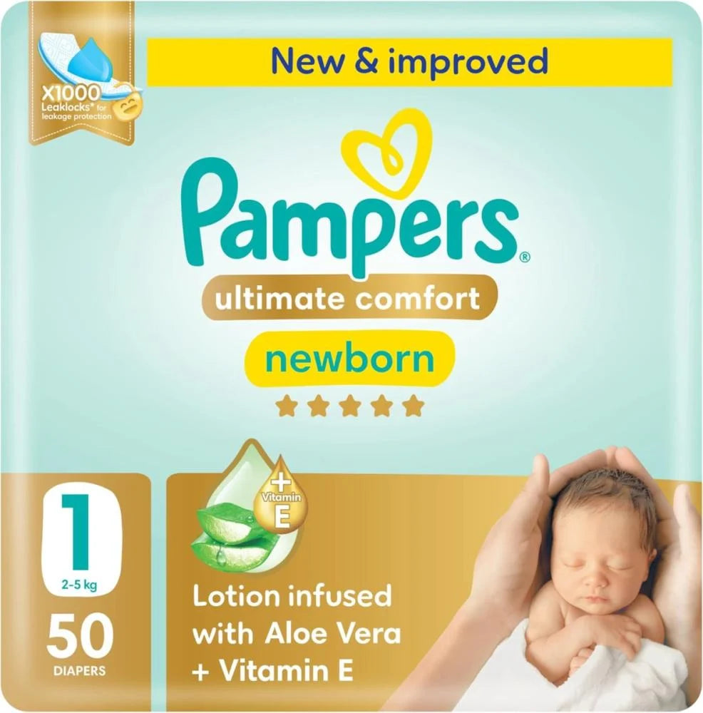 Pampers Ultimate Comfort Diapers Size (1) 50 Diapers