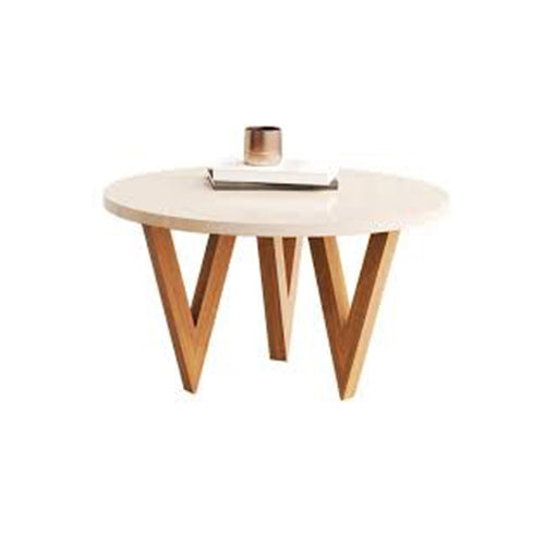 طاولة وسط دائرية خدمة لغرف المعيشة والمنزل لون ابيض