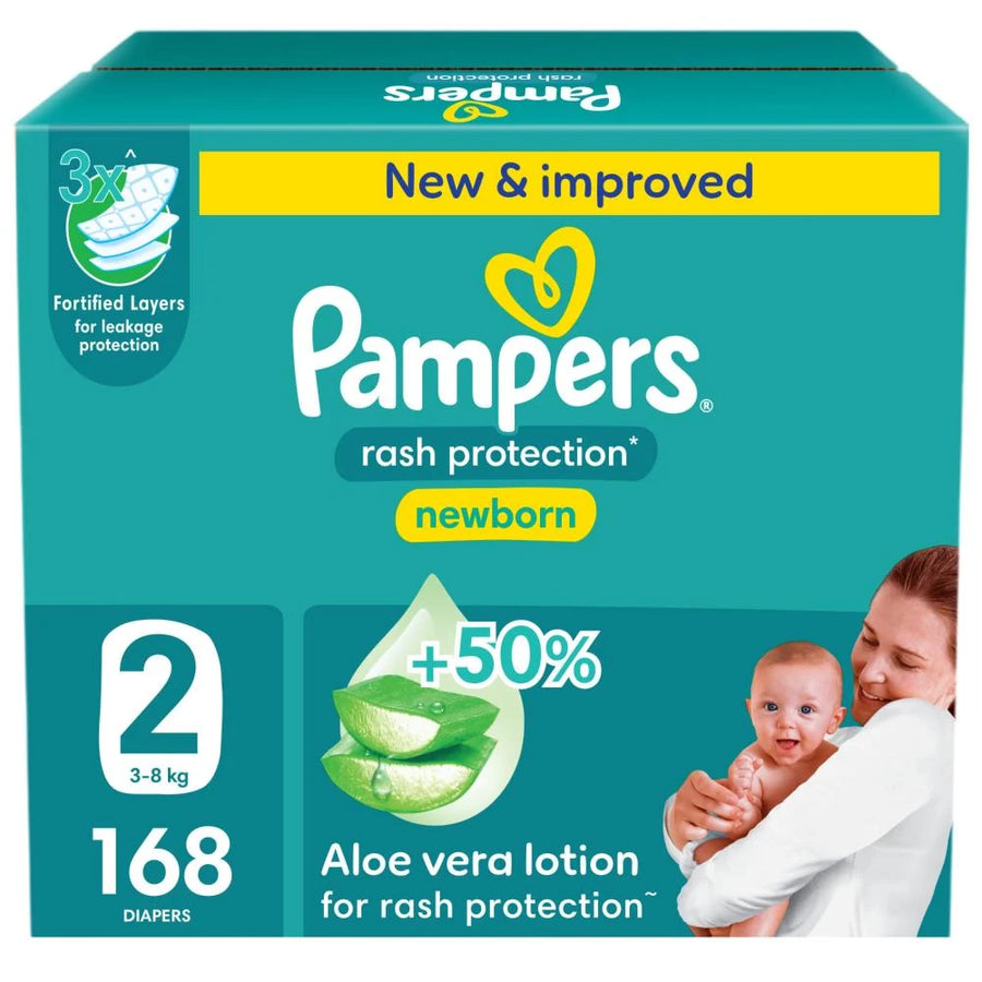 بامبرز حفاضات للحماية من التسلخات مع الأشرطة مقاس 2 168 قطعة