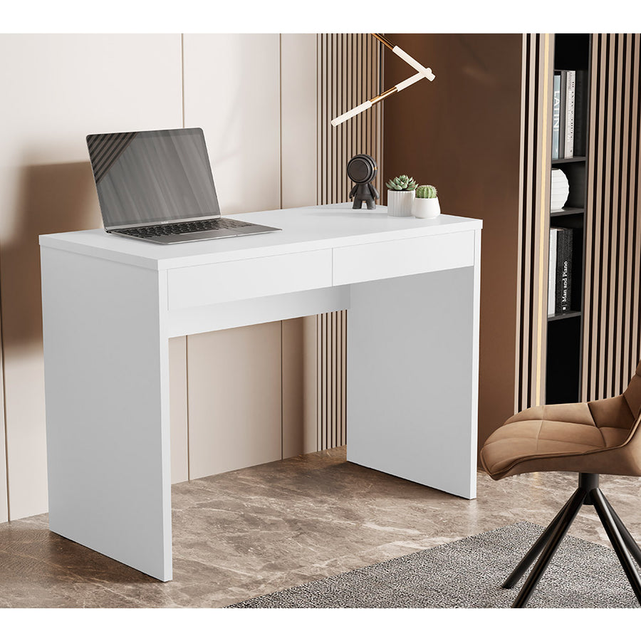 طاولة كمبيوتر منزلي لغرف المنزل والمكتب لون ابيض