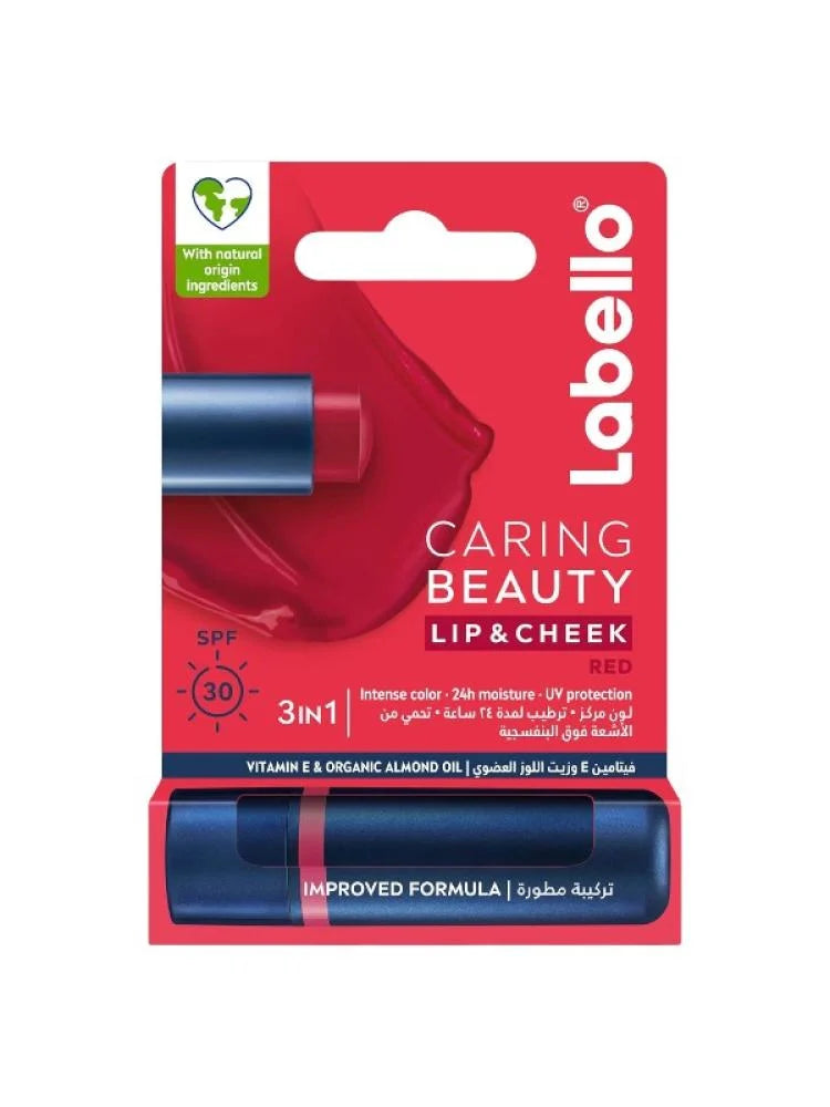 Labello Lip &amp; Cheek Tinted Moisturizing Balm with SPF 30 - Red | 4.8g