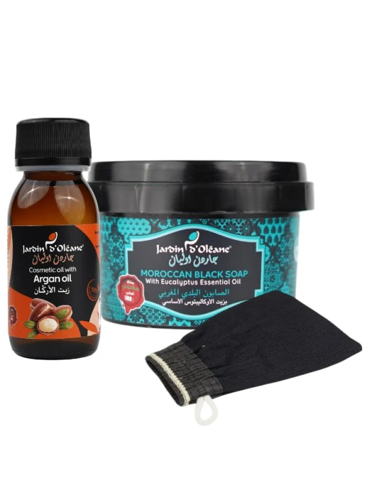 مجموعة الحمام المغربي بزيت الأوكاليبتوس الاساسي من جاردن اوليان – 3 قطع