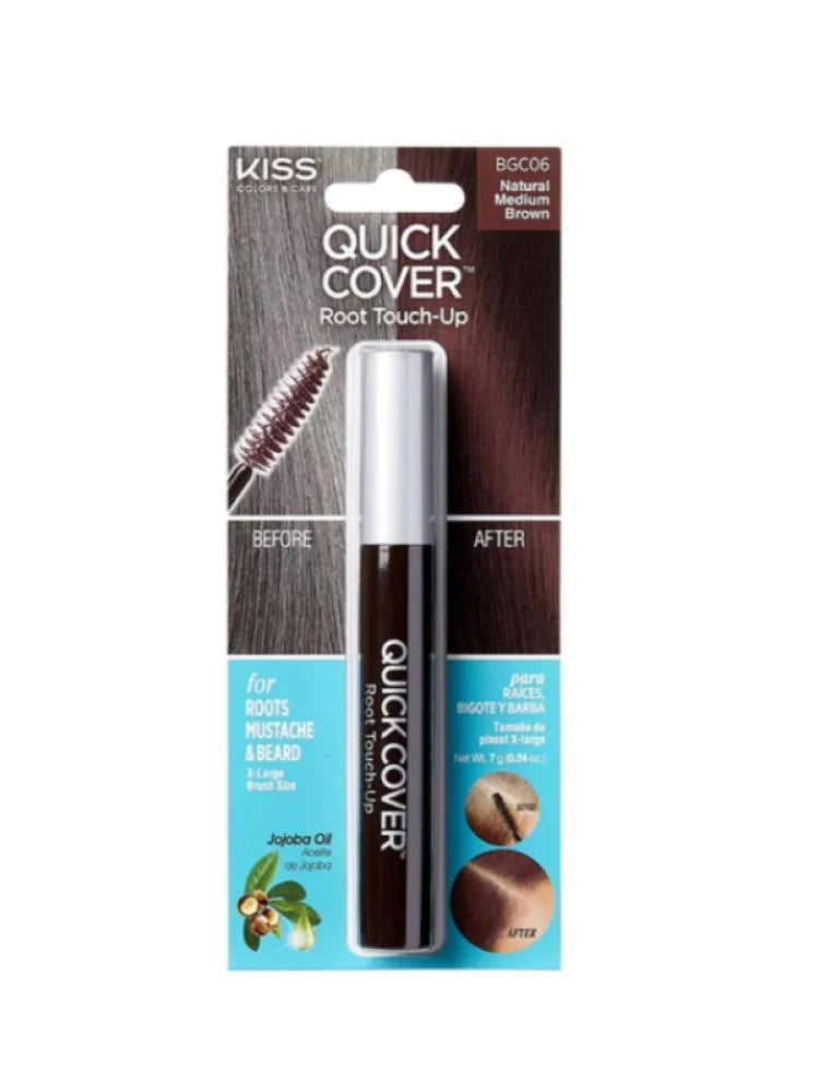 كويك كوفر فرشاه تغطية فرغات وجذور الشعر لون بني متوسط طبيعي BGC06 من كيس - 7جرام