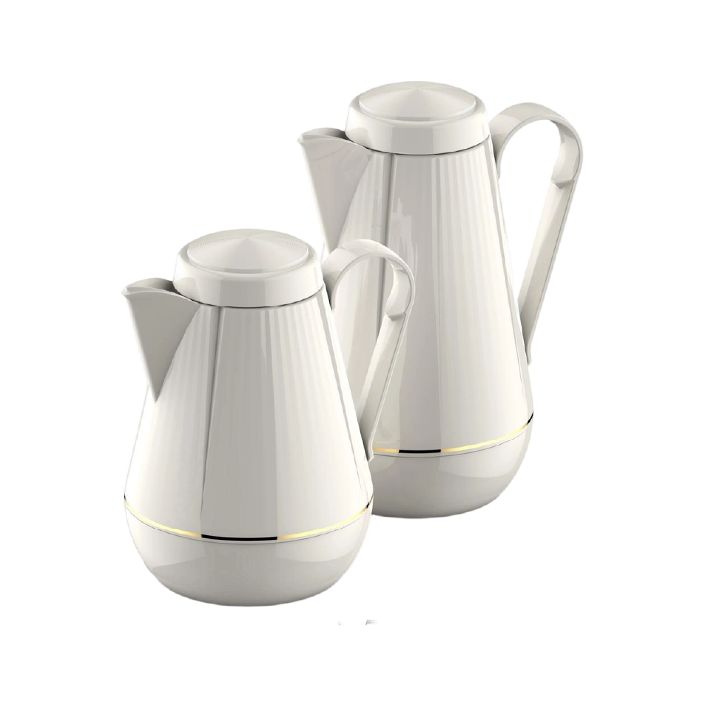 كروس طقم ترامس شاهي وقهوة ابيض1لتر+0.5لتر