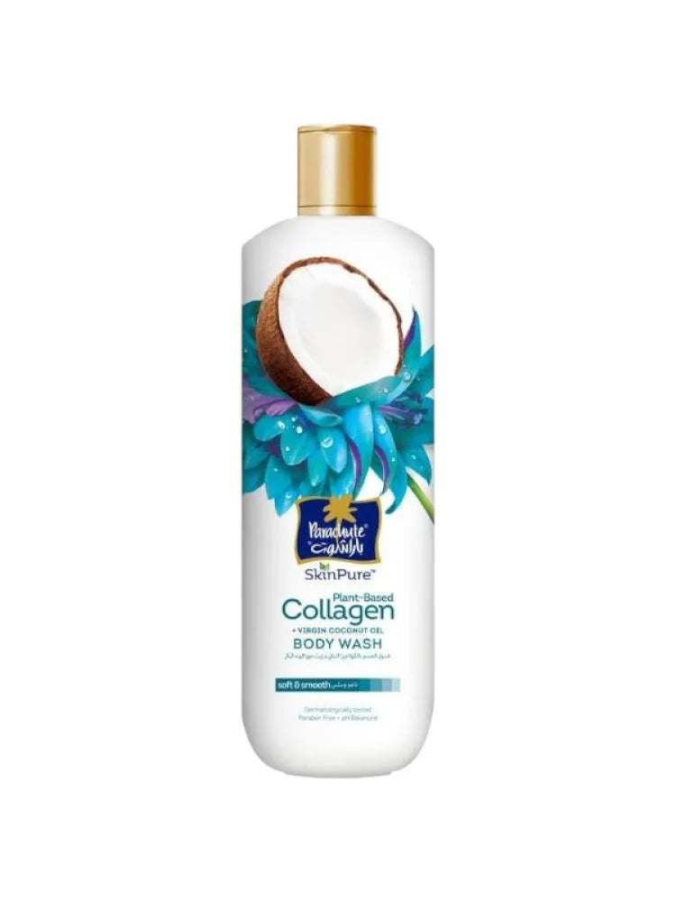 غسول الجسم سكين بيور مضاد للشيخوخة بالكولاجين و زيت جوز الهند البكر من باراشوت - 400 مل