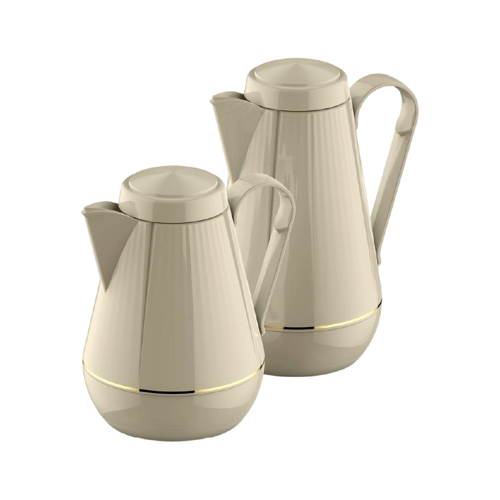 كروس طقم ترامس شاهي وقهوة ببيج1 لتر+0.5لتر