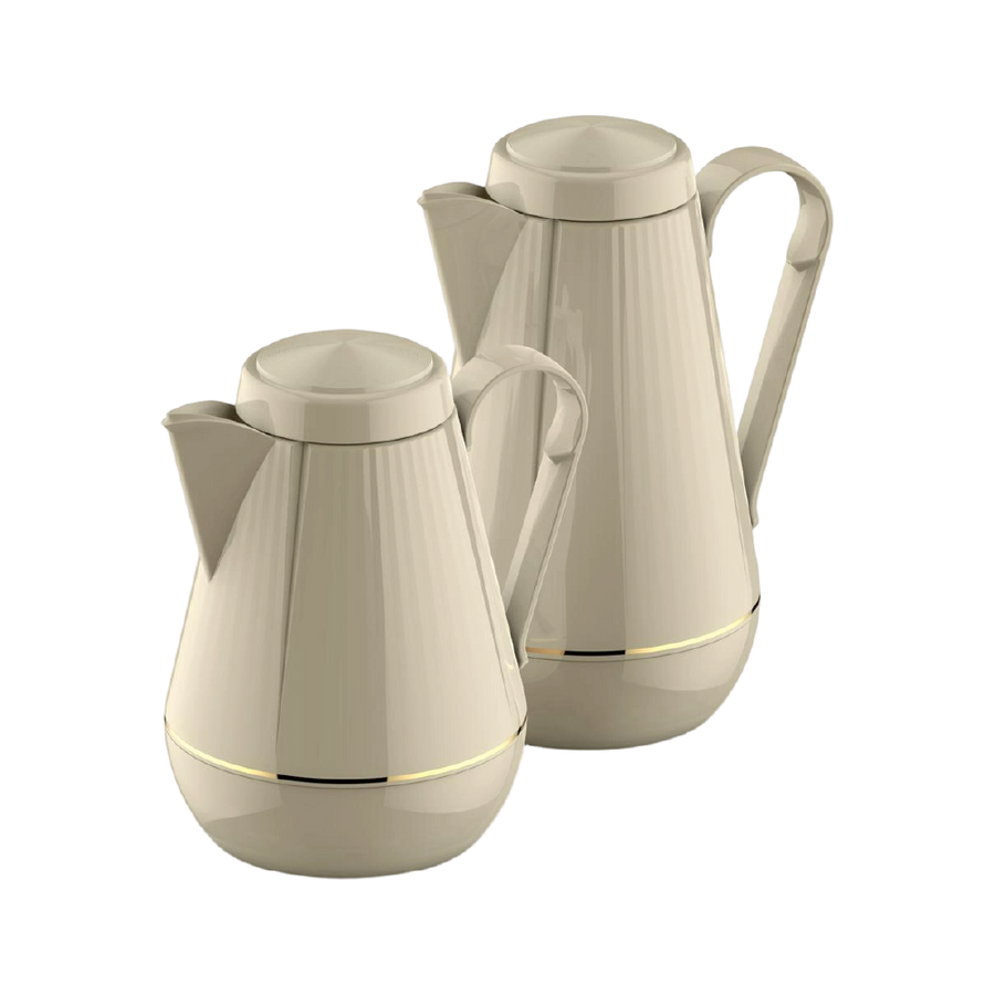 كروس طقم ترامس شاهي وقهوة ببيج1 لتر+0.5لتر