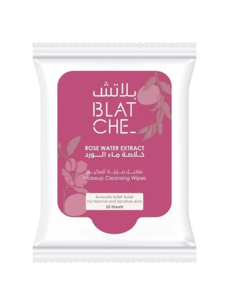 Blush Rose Water Makeup Remover Wipes for Normal and Sensitive Skin - 25 Wipes