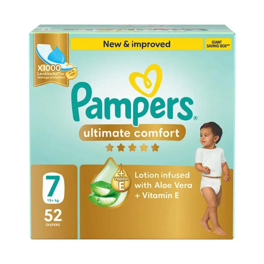 بامبرز حفاضات التيميت كومفورت مقاس 7 صندوق التوفير العملاق 52 حفاضة